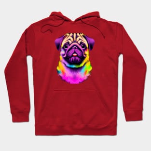 Colorful Pug Painting Art Hoodie